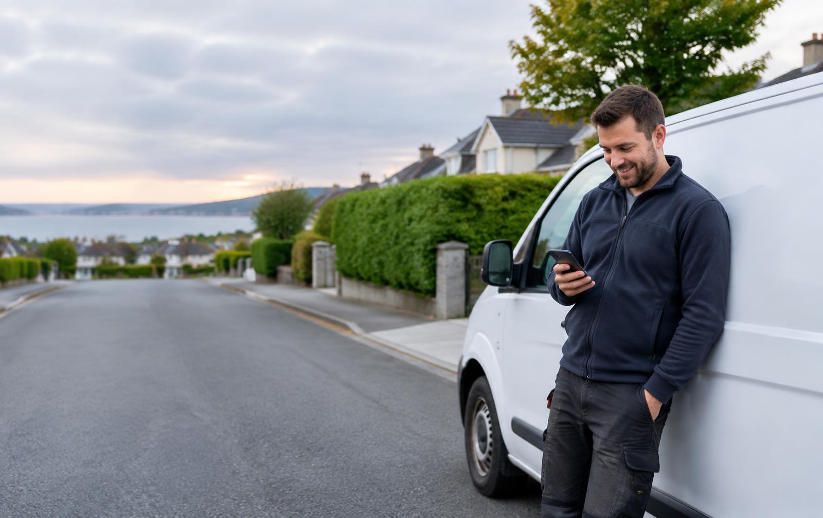 Irish local service business owner receiving a customer enquiry